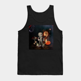 Cute, funny mummy with crow, halloween design Tank Top